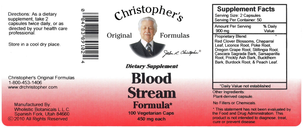 Blood Stream - 100 Capsules - Christopher's Herb Shop